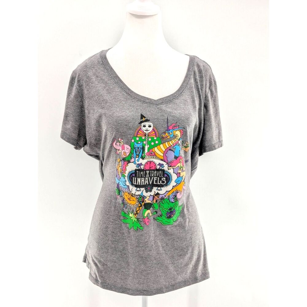 Fantasy Fest Key West Festival Florida Time Travel Grey Graphic T-Shirt Size XL